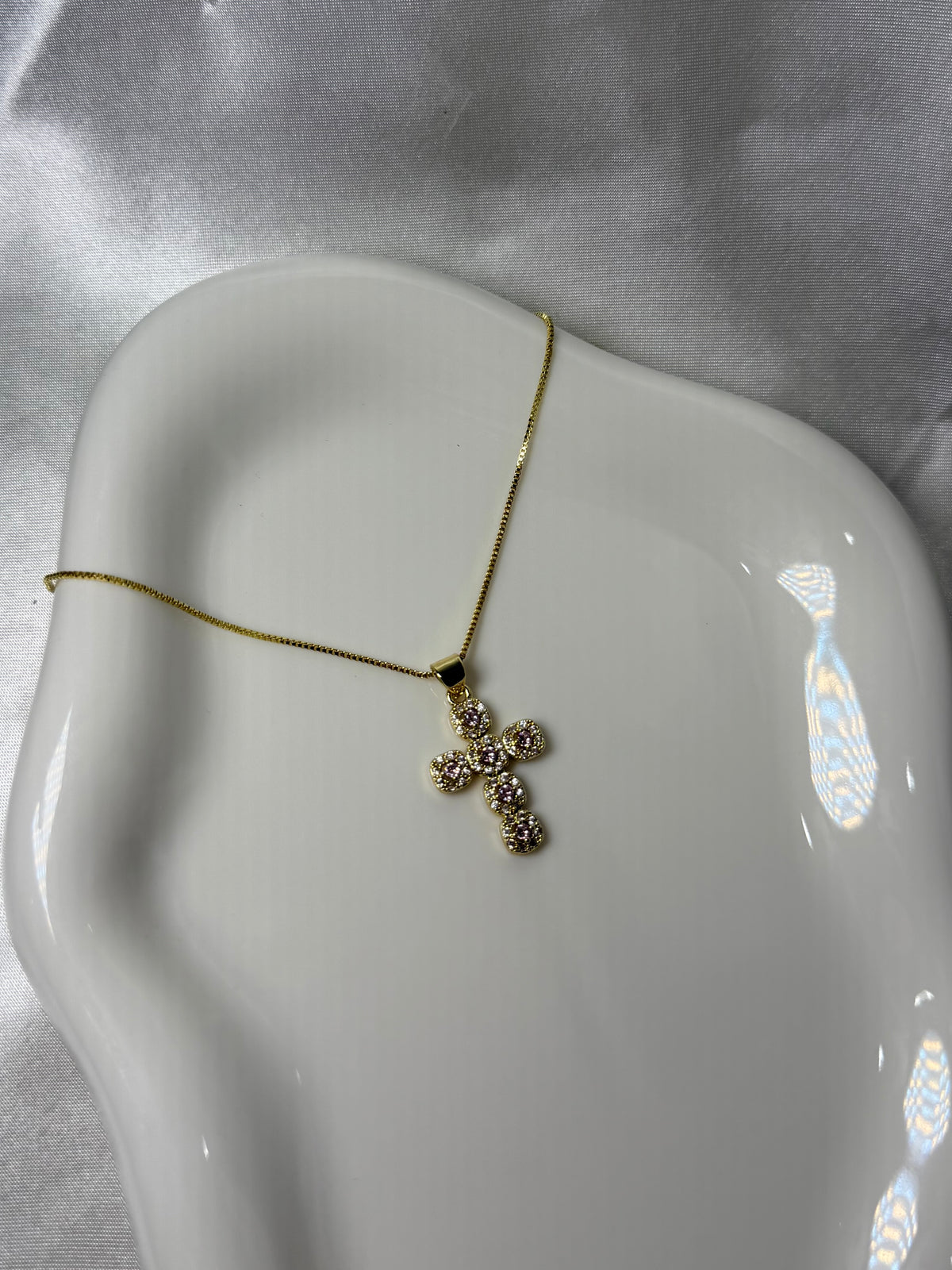 PINK CROSS NECKLACE