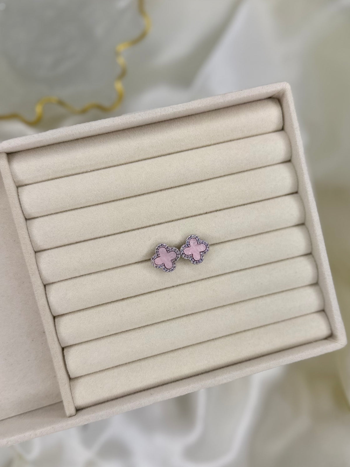 PINK CLOVER EARRINGS