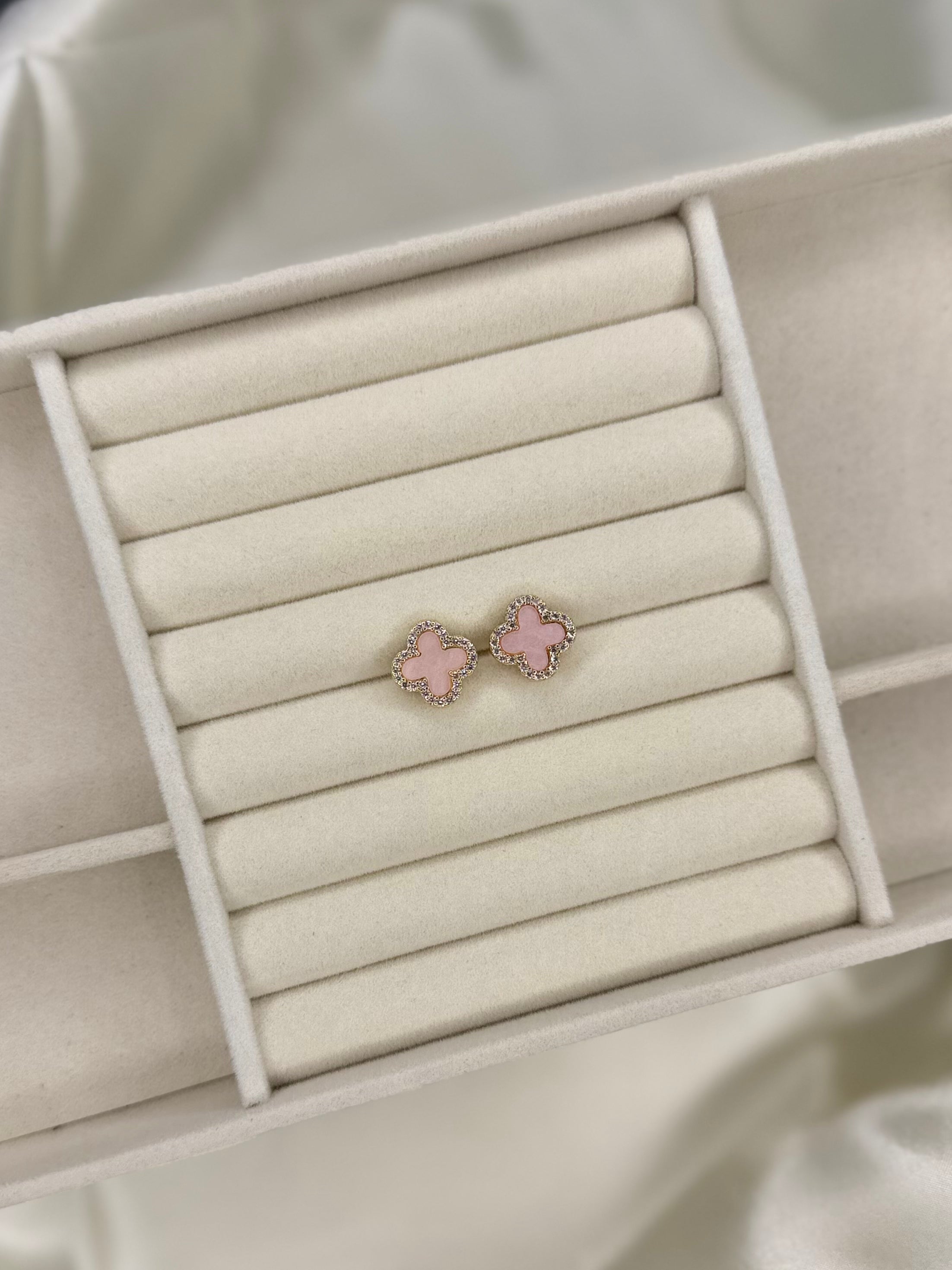 PINK CLOVER EARRINGS